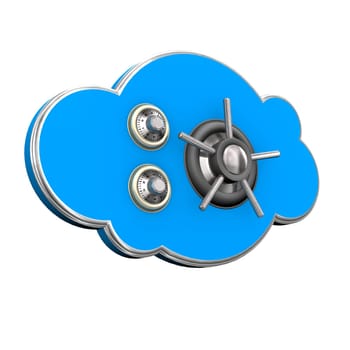 Blue safety cloud on the white background.