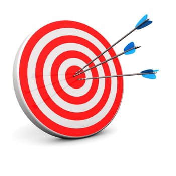 Red target with 3 arrows in the bullseye.