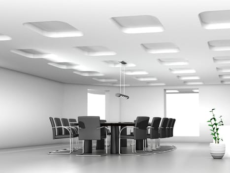 Conference table and chairs in meeting room