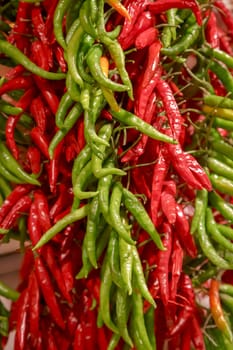 chilli, Sunny in the Boqueria market Barcelona Spain, Selective focus.