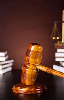 Law and justice concept, wooden gavel