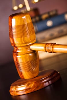 Law and justice concept, wooden gavel