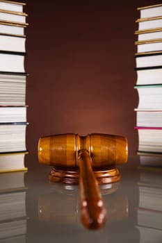 Judges gavel and law books
