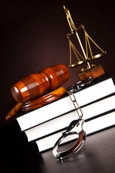 Legal gavel on a law book