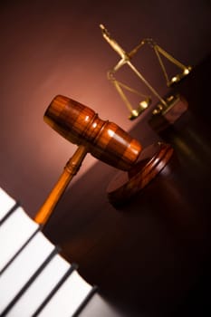 Legal gavel on a law book