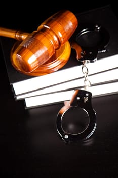 Wooden gavel barrister, justice concept