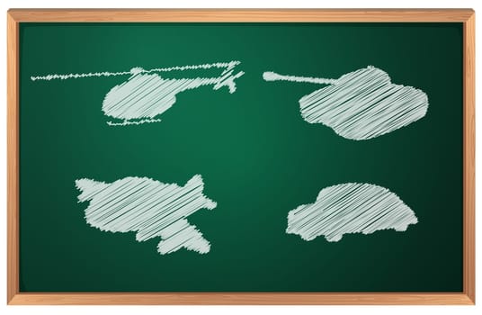 Illustration of transportation in chalk