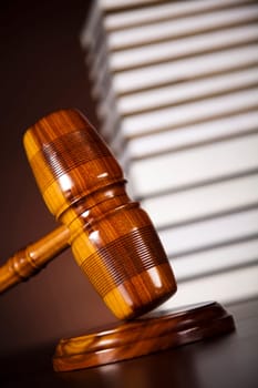 Wooden gavel barrister, justice concept