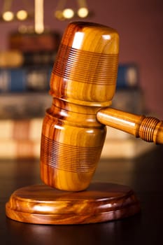 Judges gavel and law books