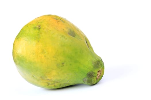 ripe papaya fruit (Carica papaya),isolated against white background