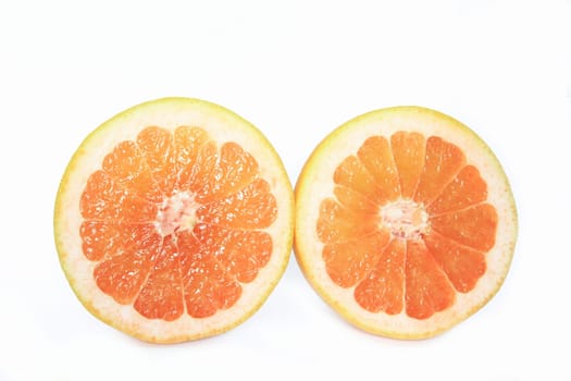 Halved grapefruit,exempt (Citrus x aurantium/ Citrus paradisi)