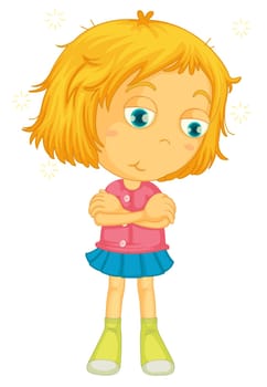 illustration of a girl on a white background