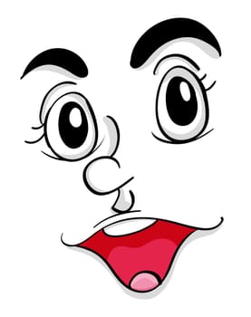 Illustration of a comical facial expression