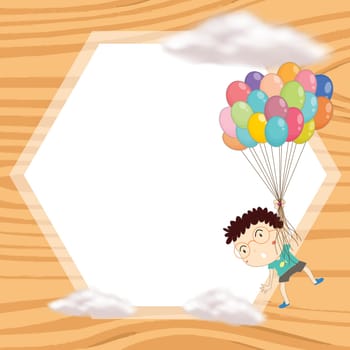 illustration of a boy and window in yellow background