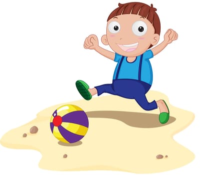 Boy with a beach ball
