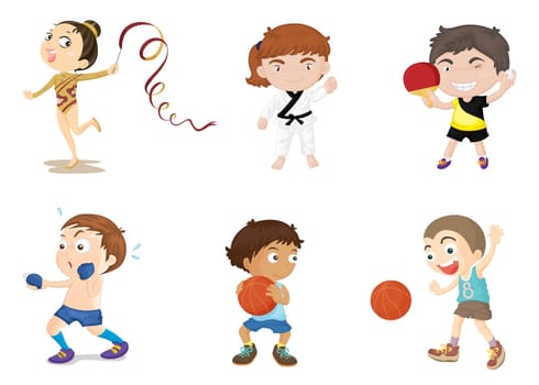 Illustration of  a kids on white