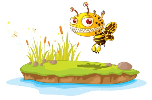 Illustration of  a cartoon character on white