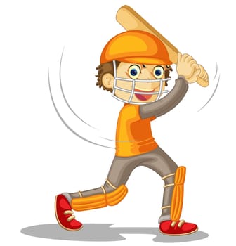 Illustration of  a boy  on white