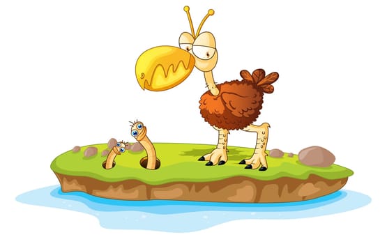 Illustration of  a cartoon character on white