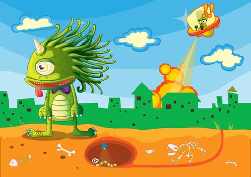 Illustration of  a cartoon character on white