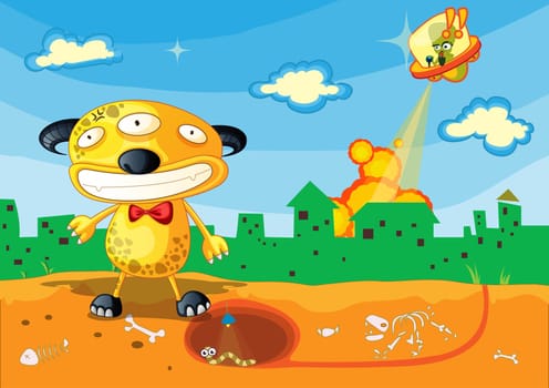 Illustration of  a cartoon character on white