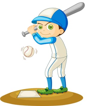 Illustration of  a boy  on white
