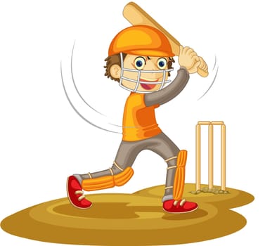 Illustration of  a boy  on white
