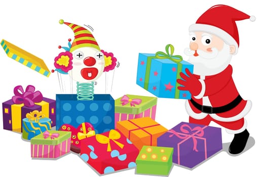 Illustration of  a gift boxes on table