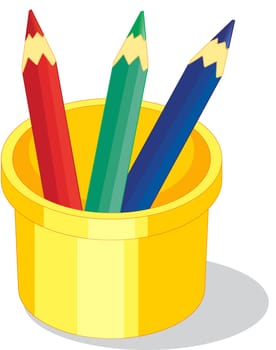 clipart style cartoon of pencils