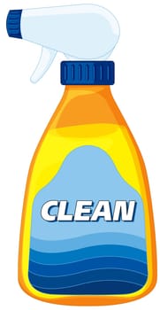 illustration of cleaner bottle on white
