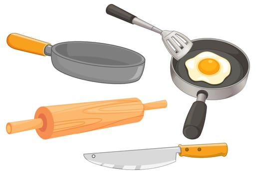 illustration of various objects on white