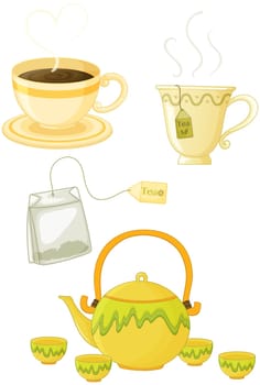 illustration of various objects on white