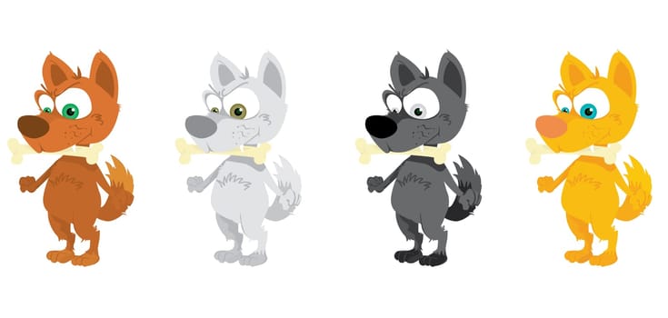 Illustration of foxes on white background
