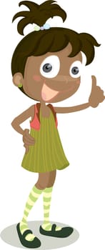 Illustration of a girl on white background