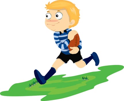 Illustration of A Running Boy on white background