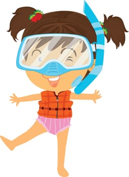 Illustration of A Girl Doing Exercise on white background
