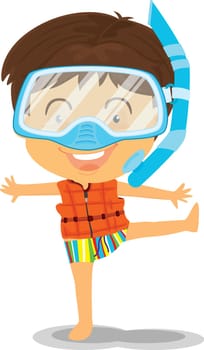 Illustration of A Boy on white background