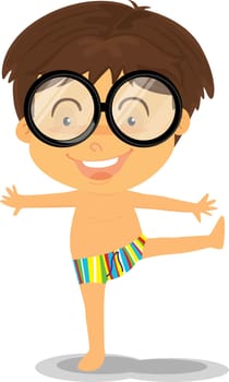 Illustration of A Boy on white background
