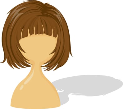 illustration of wig on a white background