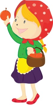 illustration of a girl on a white background