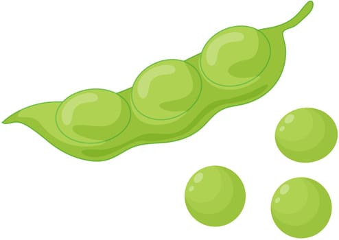 illustration of green peas on white