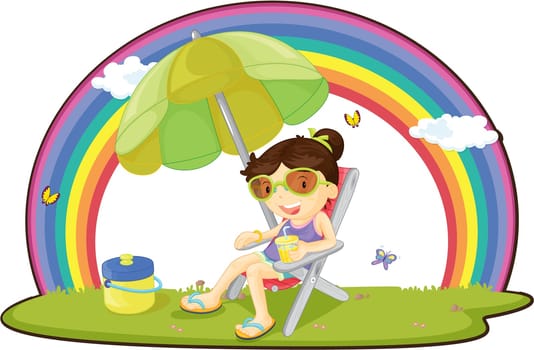 illustration of girl on white