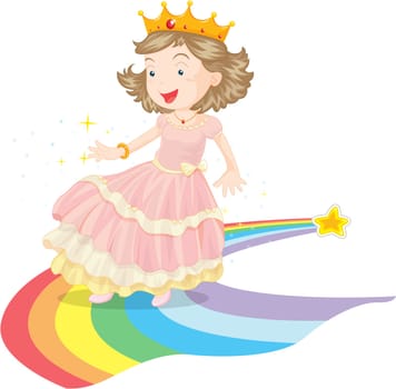 illustration of girl on white