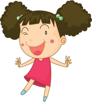 Illustration of a Girl on a white background