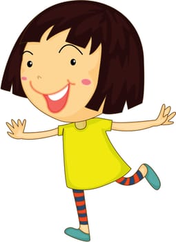 Illustration of a Girl on a white background