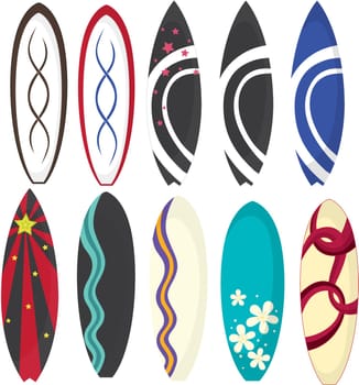 Illustration of a surfing pads on a white background