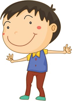 Illustration of a boy on a white background