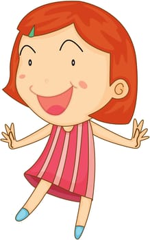 Illustration of a Girl on a white background