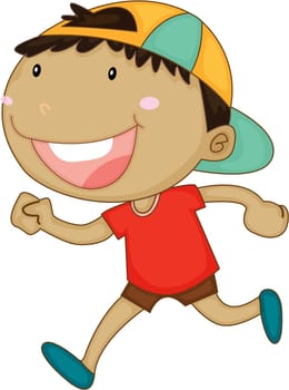 Illustration of a boy on a white background