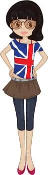 Illustration of A Girl on white background